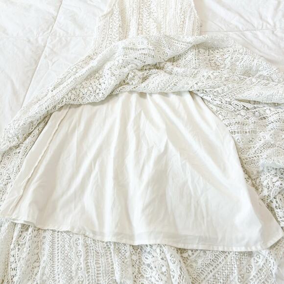 Catherine Malandrino White Lace Handkerchief Hem Garden Party Dress Size 4 - Picture 7 of 10